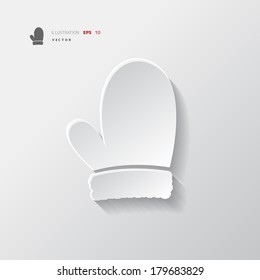 Winter mitten icon. Glove symbol.