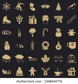 Winter mitten icons set. Simple style of 36 winter mitten vector icons for web for any design