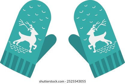 Winter mittens color icon. Cozy warm hand accessory