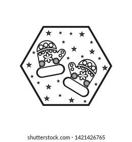 Winter mittens icon. Element of winter for mobile concept and web apps icon. Outline, thin line icon for website design and development, app development