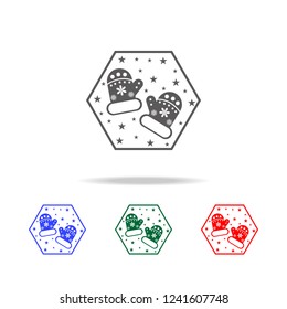 Winter mittens icon. Elements of Christmas holidays in multi colored icons. Premium quality graphic design icon. Simple icon for websites, web design, mobile app