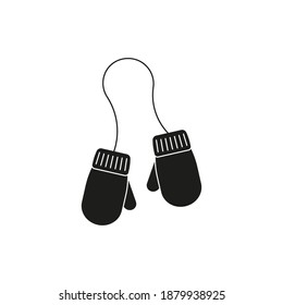 Winter mittens icon. Gloves. Vector illustration. Flat design.	