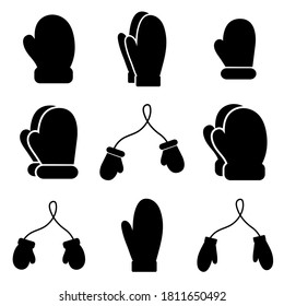 Winter mittens icon, logo isolated on white background