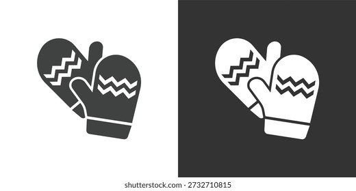 Conjunto de iconos de guantes de invierno. Iconos de la serie de glifos sólidos