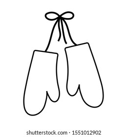 Winter mittens icon. Vector illustration. Christmas mitten.