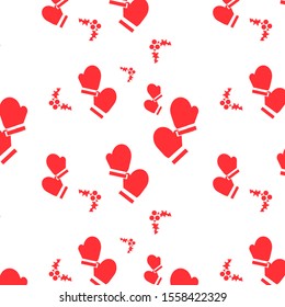 Winter mittens pattern. Vector model of Christmas.