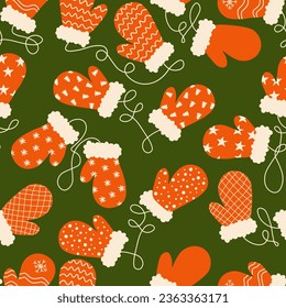 El invierno se mueve sin fisuras. Patrón navideño para envolver papel y telas de año nuevo y accesorios festivos y ropa para niños impresos. Ilustración del vector