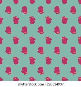 Winter Mittens Seamless Vector Pattern