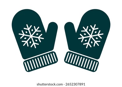 Winter mittens with snowflake design.