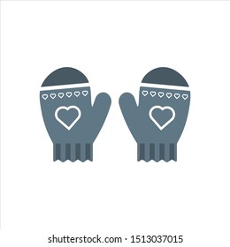 Winter mittens in soft vintage colors. Vector illustration.