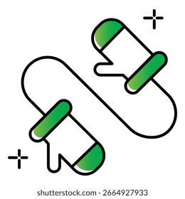 Winter Mittens with String Vector Icon for Cold Weather Illustration