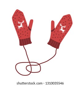 winter mittens vector illustration
