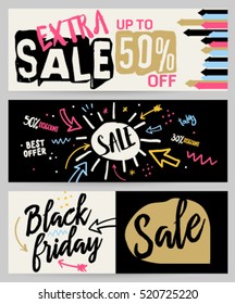 Winter mobile sale banners set. Vector illustrations of season online shopping website and mobile website banners, posters, newsletter designs, coupons, labels, social media banners.