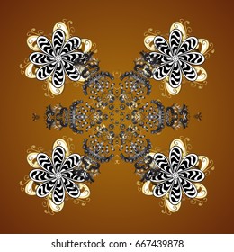Winter mood background. Abstract snowstorm with snowflakes. Seamless pattern with snowflakes. Blow snow texture pattern on brown background.