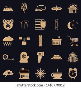 Winter mood icons set. Simple set of 25 winter mood vector icons for web for any design