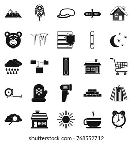 Winter mood icons set. Simple set of 25 winter mood vector icons for web isolated on white background
