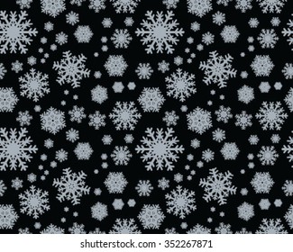 Winter motives, snowflakes seamless pattern