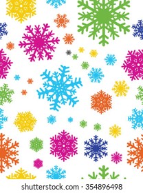Winter motives, snowflakes seamless pattern