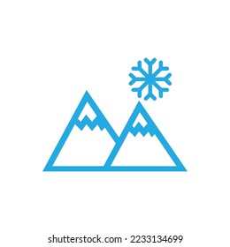 Winter mountain icon design template vector isolated illustration