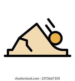 Winter mountain icon outline vector. Arctic alaska. Ice glacier color flat