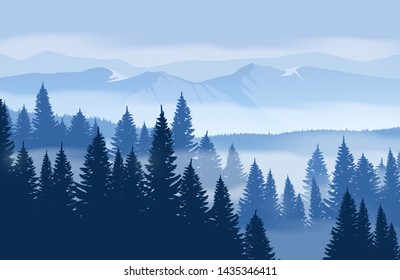 Winter mountain landscape. Beautiful mountains panorama.