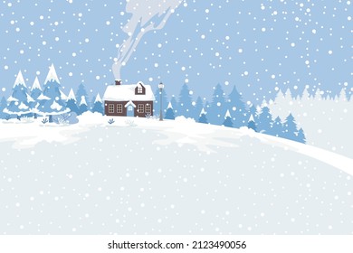 Winter mountain landscape. Cold mountain