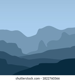 winter mountain landscape illustration design vector