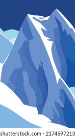  winter mountain landscape with snow