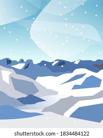 Wintergebirgslandschaft. Schneeweißer Blick.