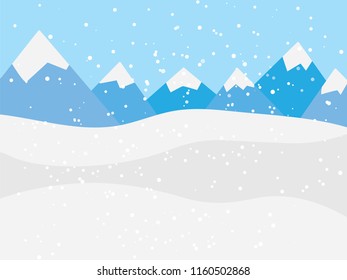 winter mountain landscape- vector illustration