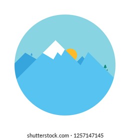 Winter mountain nature icon