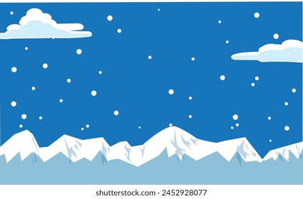 winter mountain range background frame illustration