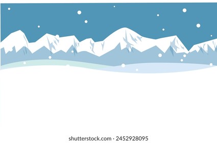 winter mountain range background frame illustration