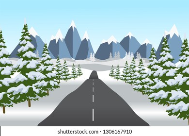 WINTER MOUNTAIN SNOW COVERED LANDSCAPE