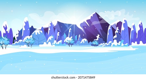 winter mountain snowy landscape background horizontal
