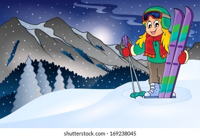 Winter mountain sport theme 1 - eps10 vector illustration.