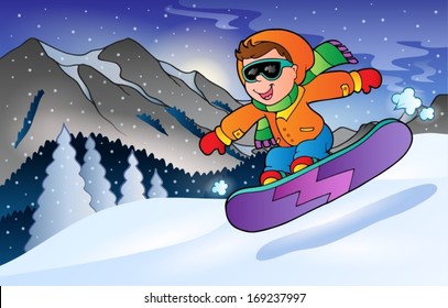 Winter mountain sport theme 3 - eps10 vector illustration.