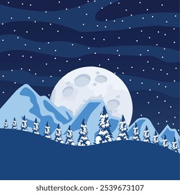 "Winter Mountain Vector" is a stunning graphic design featuring a serene mountain landscape blanketed in snow. Whether used for web design, print materials and packging materials.