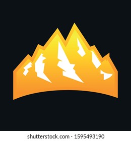 winter mountain vintage vector design file