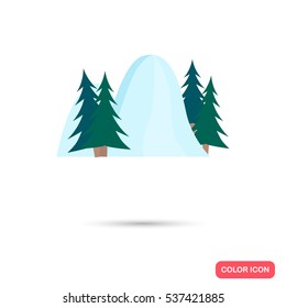 Winter mountains color icon. Flat design for web and mobile
