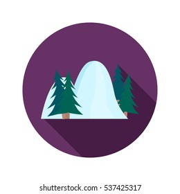 Winter mountains color icon. Flat design for web and mobile