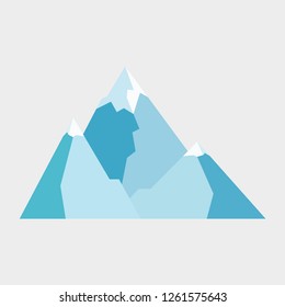 Winter mountains. Mountains. Gray background. Winter Vector illustration. EPS 10.