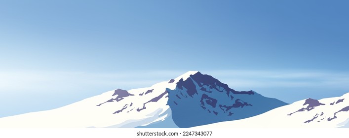 Winter mountains. Landscape vector illustration.