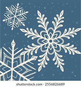 Winter mountains in snowy weather. Winter landscape of a forest against a background of mountains and snow. Winter nature vector illustration for Christmas design.