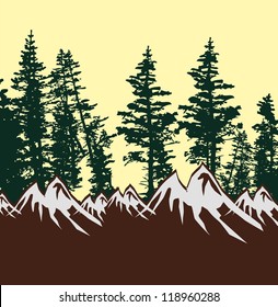 winter mountains view