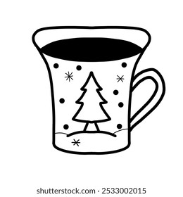 a winter mug vector hot chocolate 