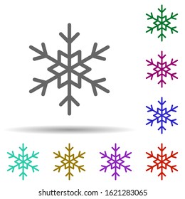 Winter in multi color style icon. Simple thin line, outline vector of row matterial icons for ui and ux, website or mobile application
