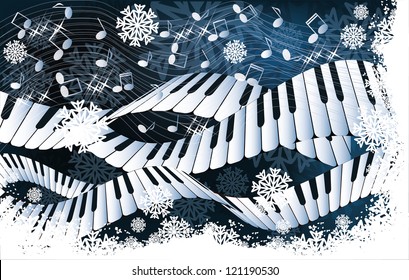 Winter music card, vector illustration