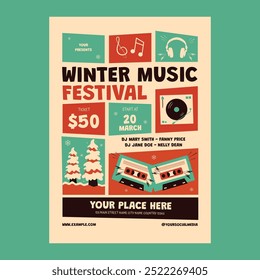 Winter Music Festival Social Media Flyer