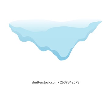 Winter nature design element set. Snow symbol, pile of snow. Snowy decoration isolated on white background. Vector cartoon illustration